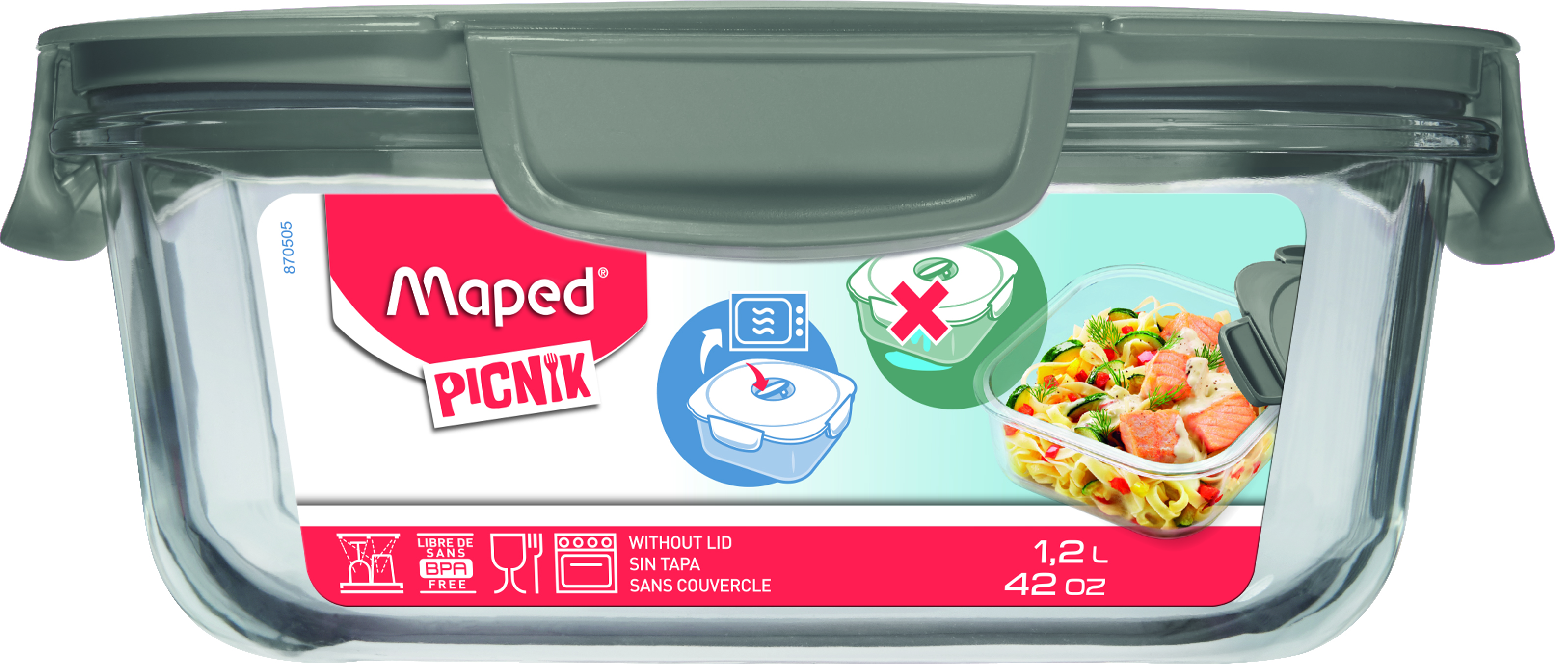 Lunch Box Glass Grey Concept MAPED PICNIK 870505